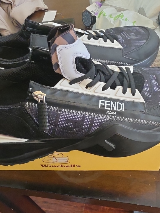 Fendi Other - Fendi Black, White & Purple Men’s Low-Top Logo Sneakers